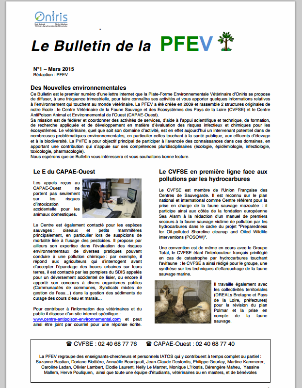 Bulletin n°1 - Mars 2015